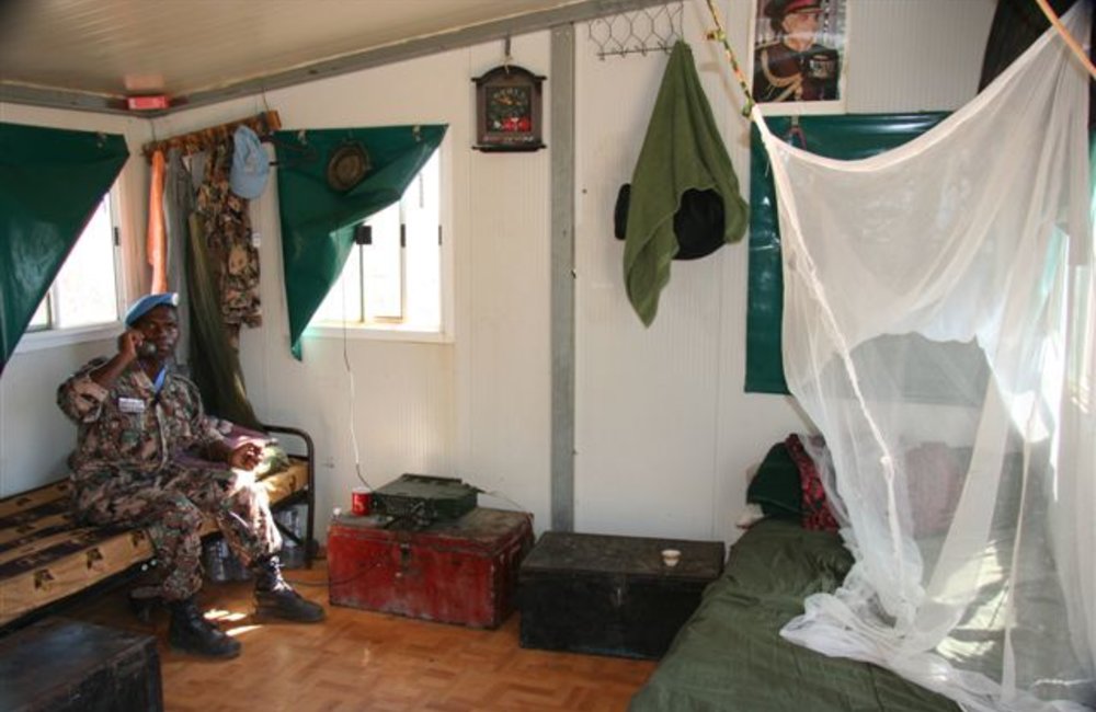 Radio operator in his quarters at Maileba, Eritrea 28 November 2008 (Photo: Ian Steele)