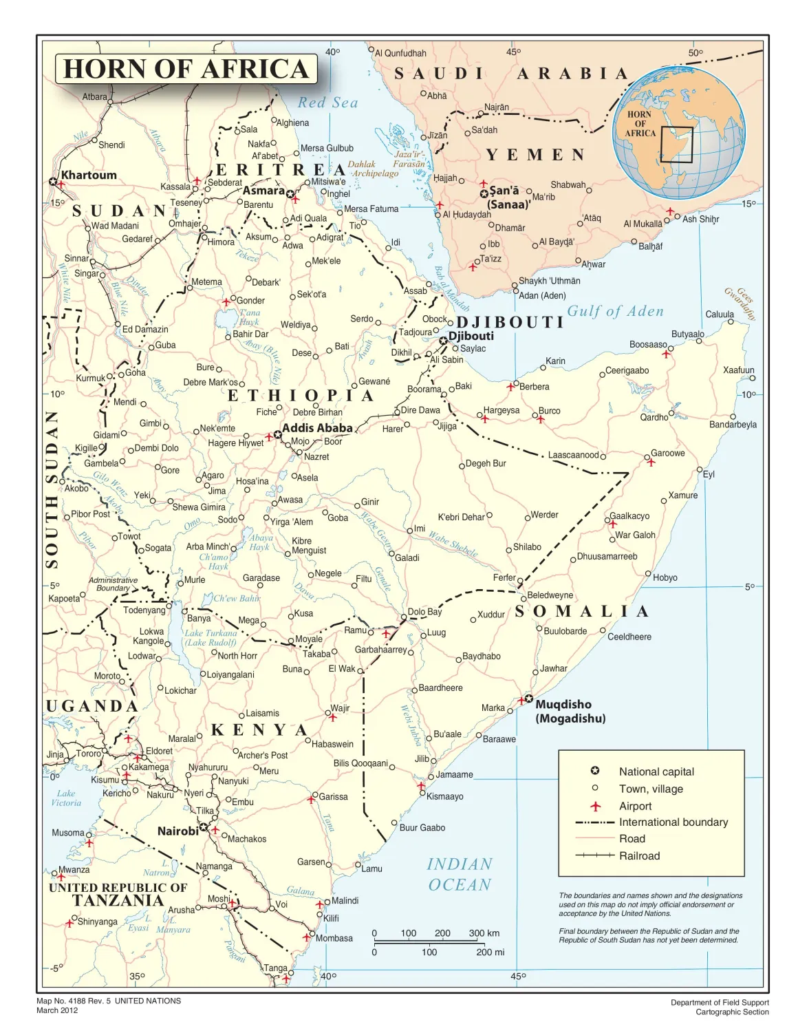 Map of the Horn of Africa